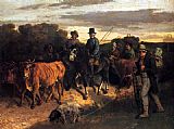 Gustave Courbet Famous Paintings - The Peasants of Flagey Returning from the Fair_ Ornans